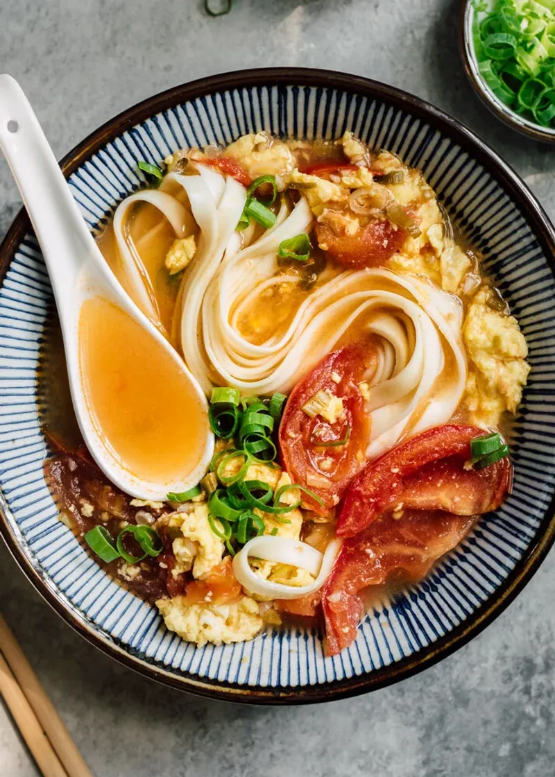 Tomato and Egg Noodle Bowl