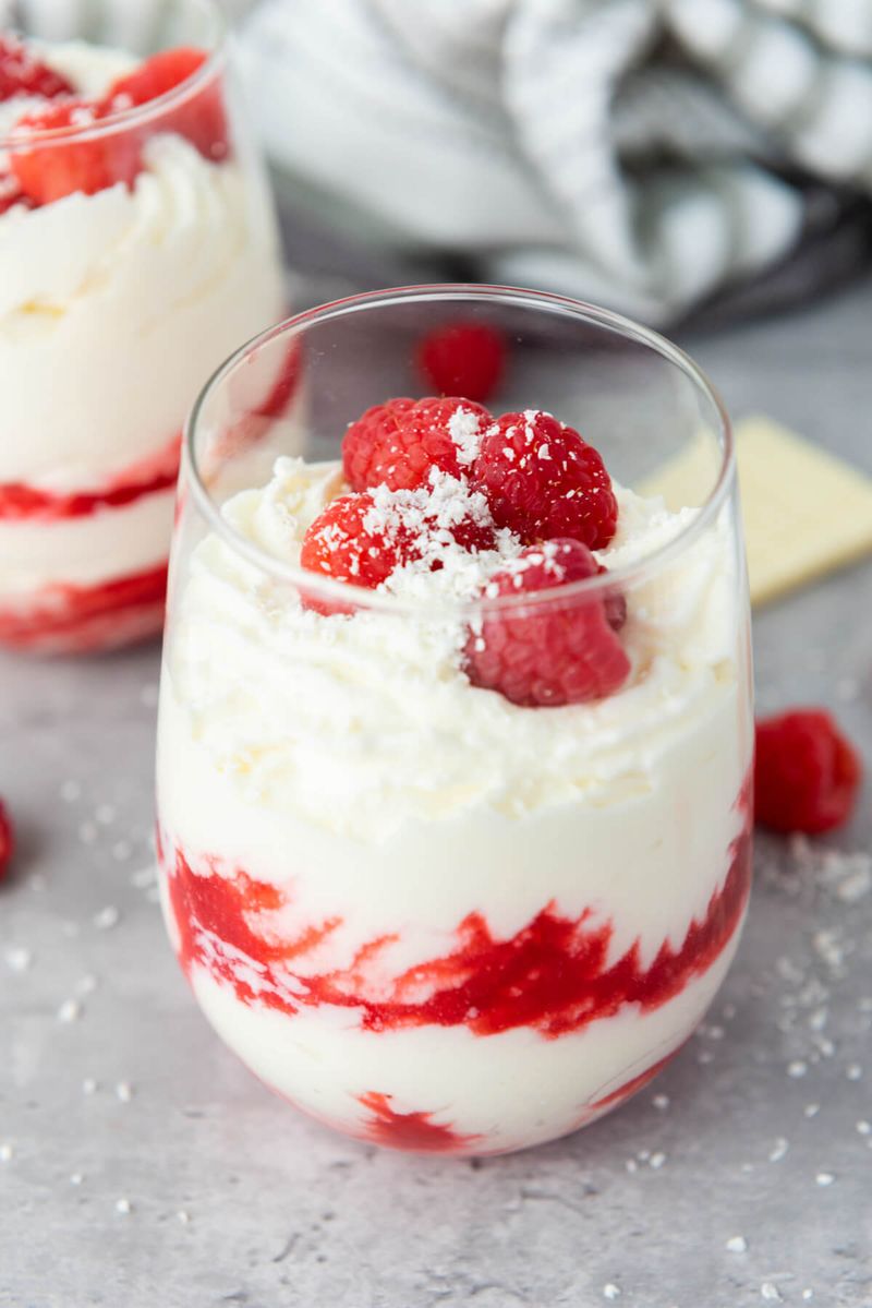 Raspberry White Chocolate Pudding Cups