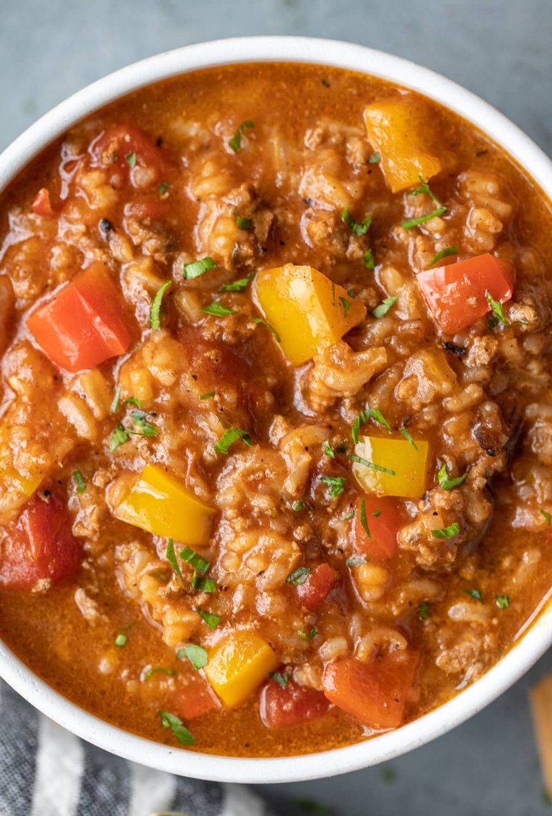 Ground Beef Stuffed Pepper And Potato Bowl