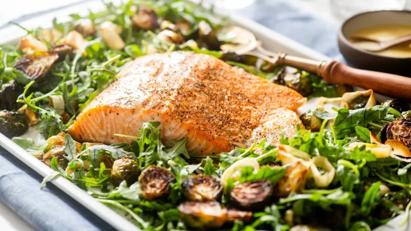 Baked Salmon with Roasted Vegetables