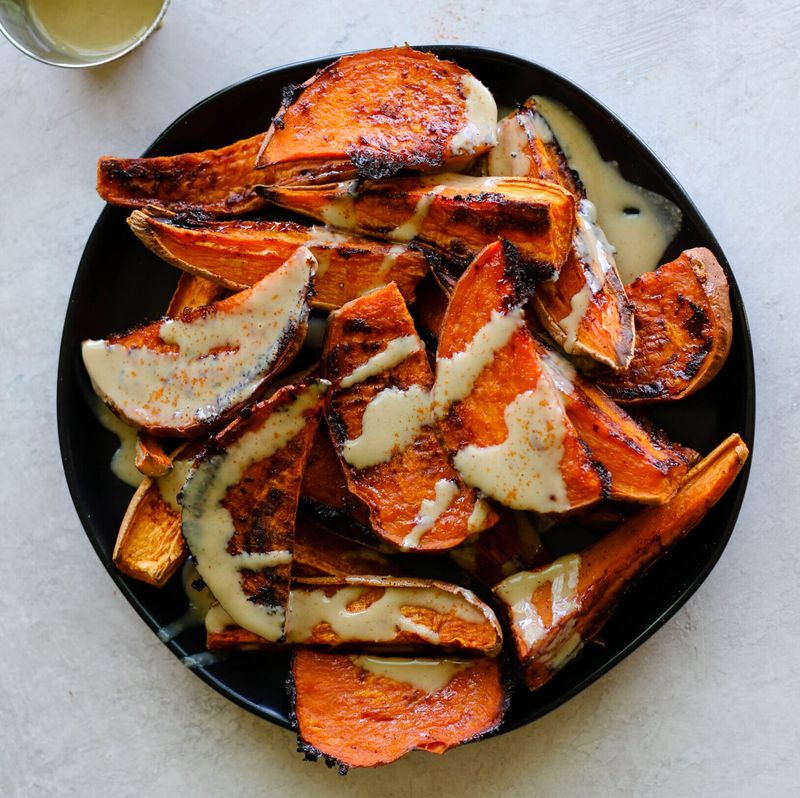 Sweet Potato Slices with Tahini