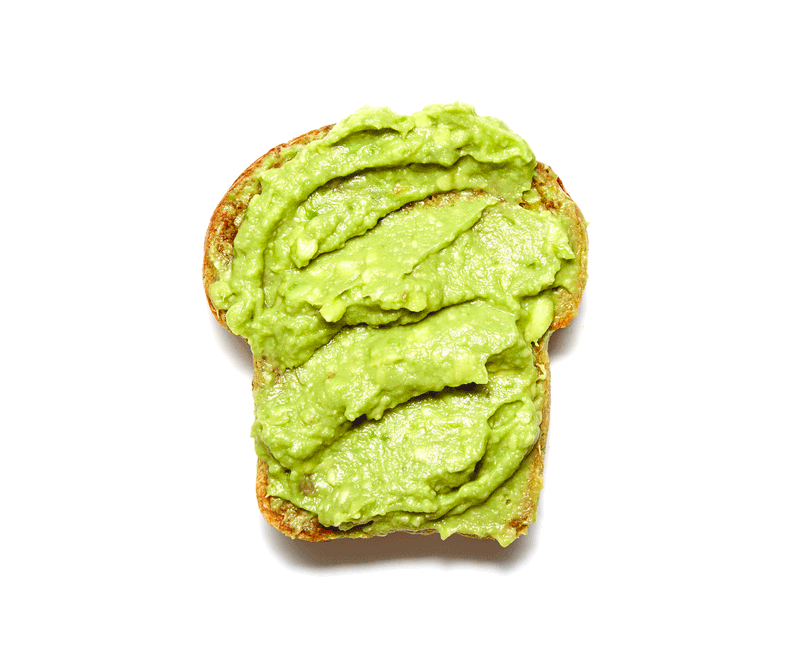 Mashed Avocado On Soft Toast