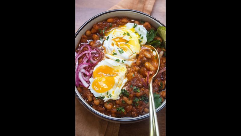 Pickled Onions Alongside Fried Eggs