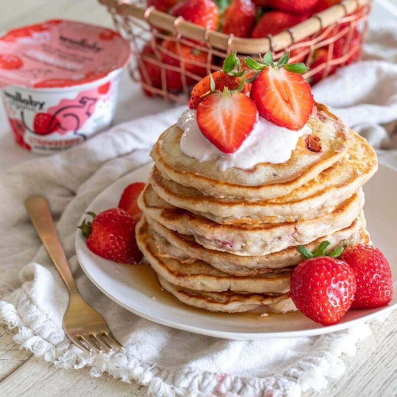 Pancake Dinner with Fruit and Yogurt