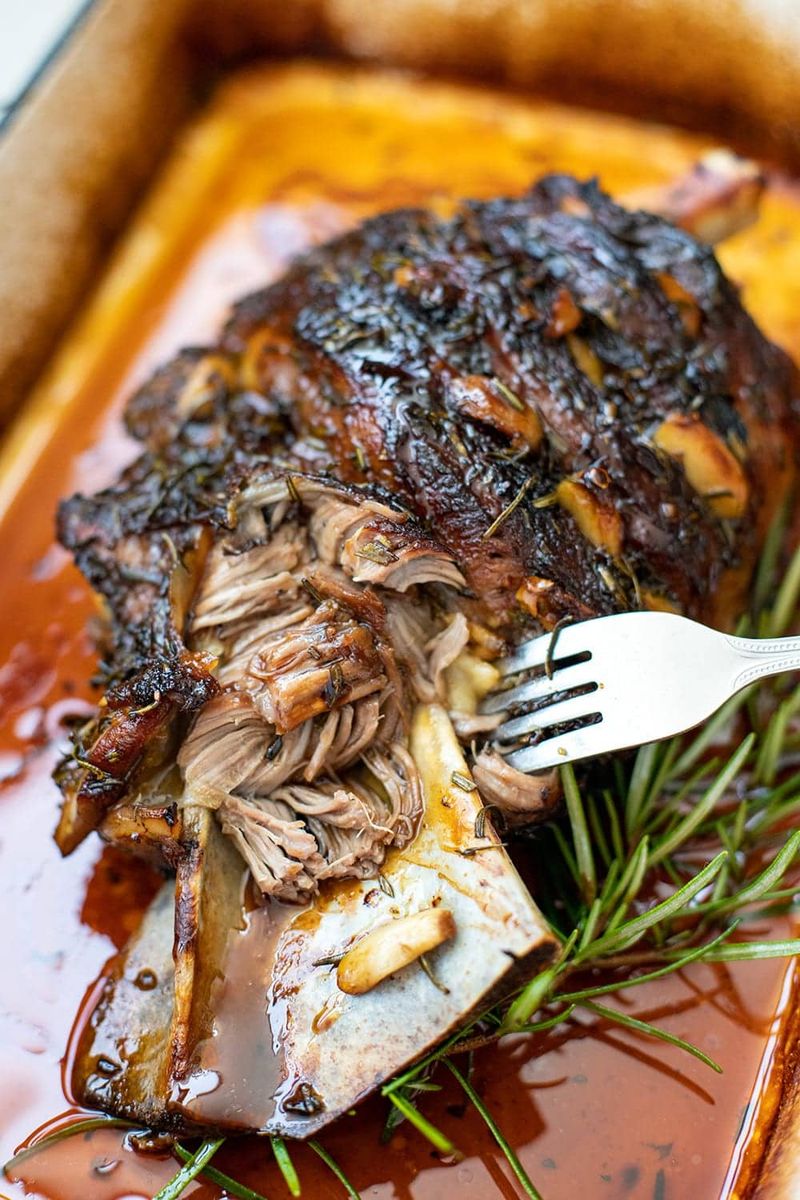 Lamb Shoulder with Garlic and Rosemary