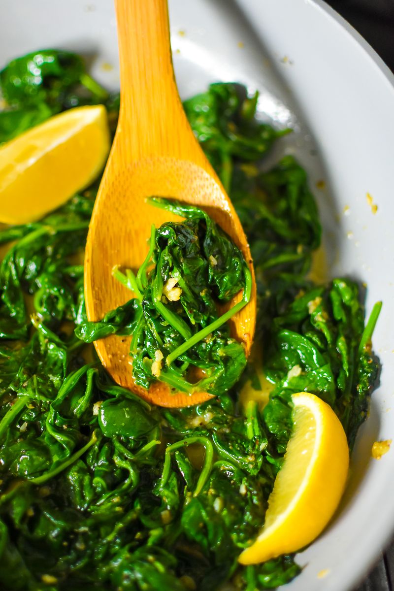 Wilted Garlic Spinach