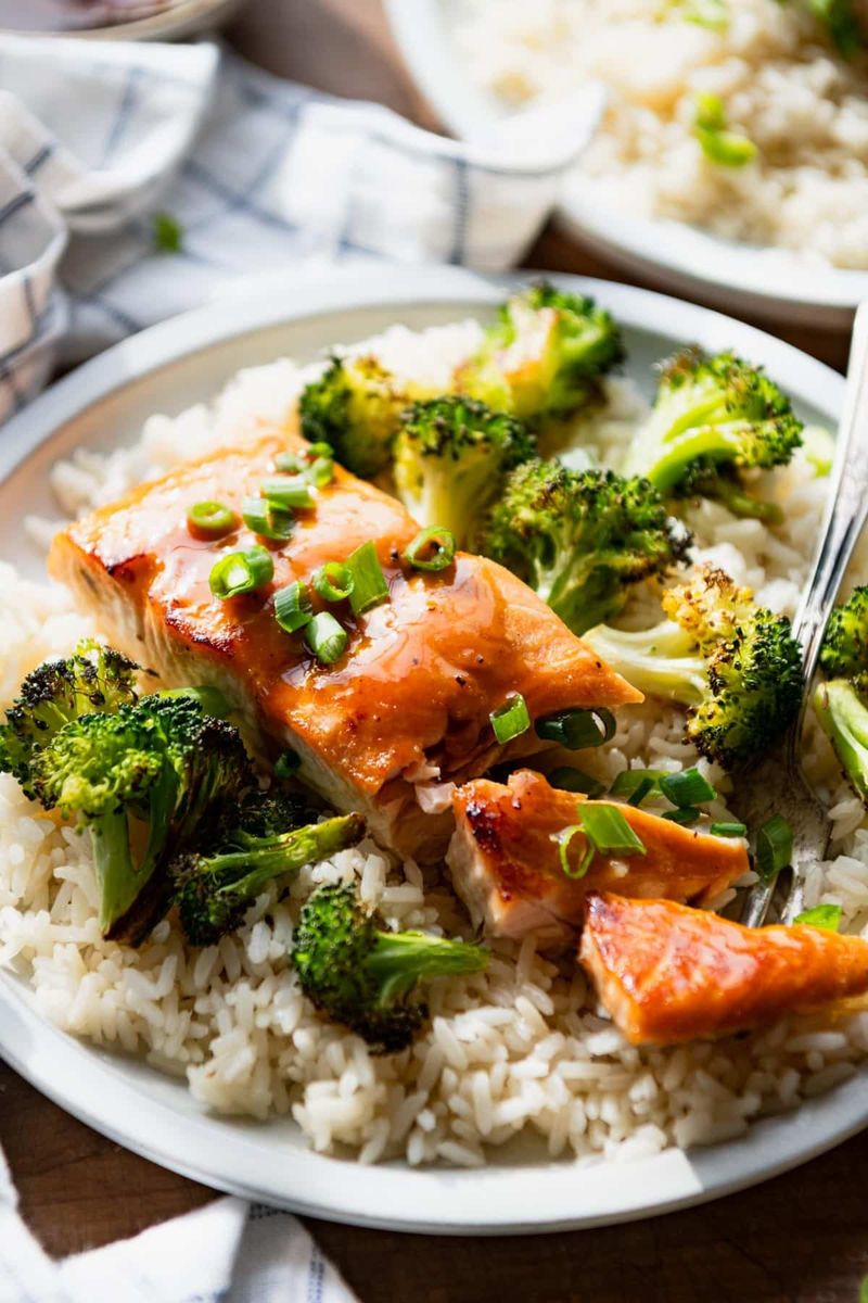 Honey Garlic Salmon with Rice