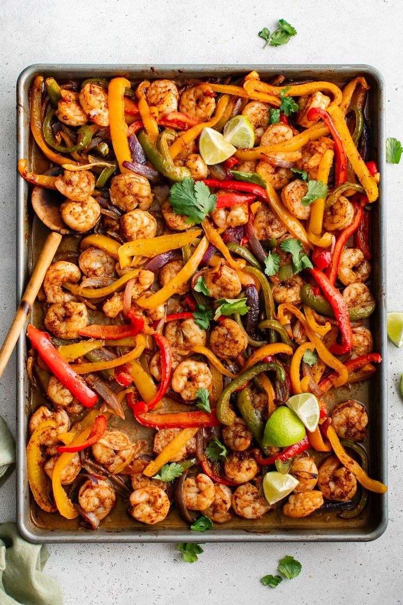 Sheet Pan Shrimp Fajitas