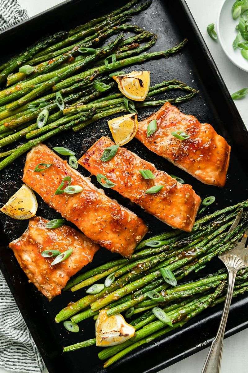Honey Garlic Salmon with Roasted Asparagus