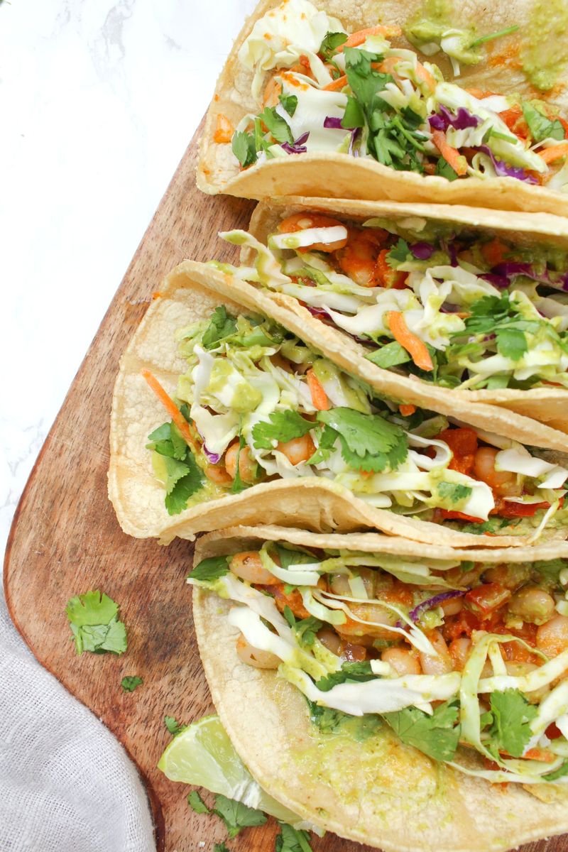 White Bean Tacos with Avocado Salsa