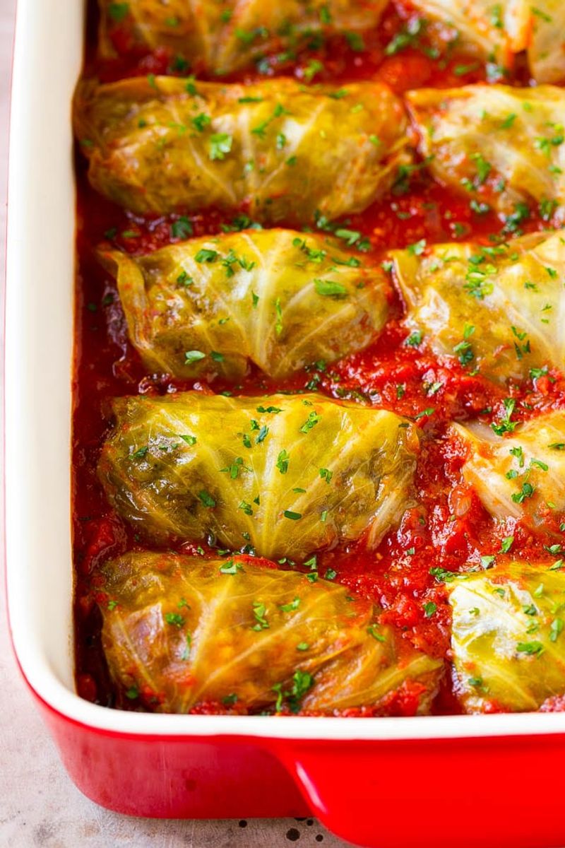 Stuffed Cabbage Rolls in Tomato Sauce