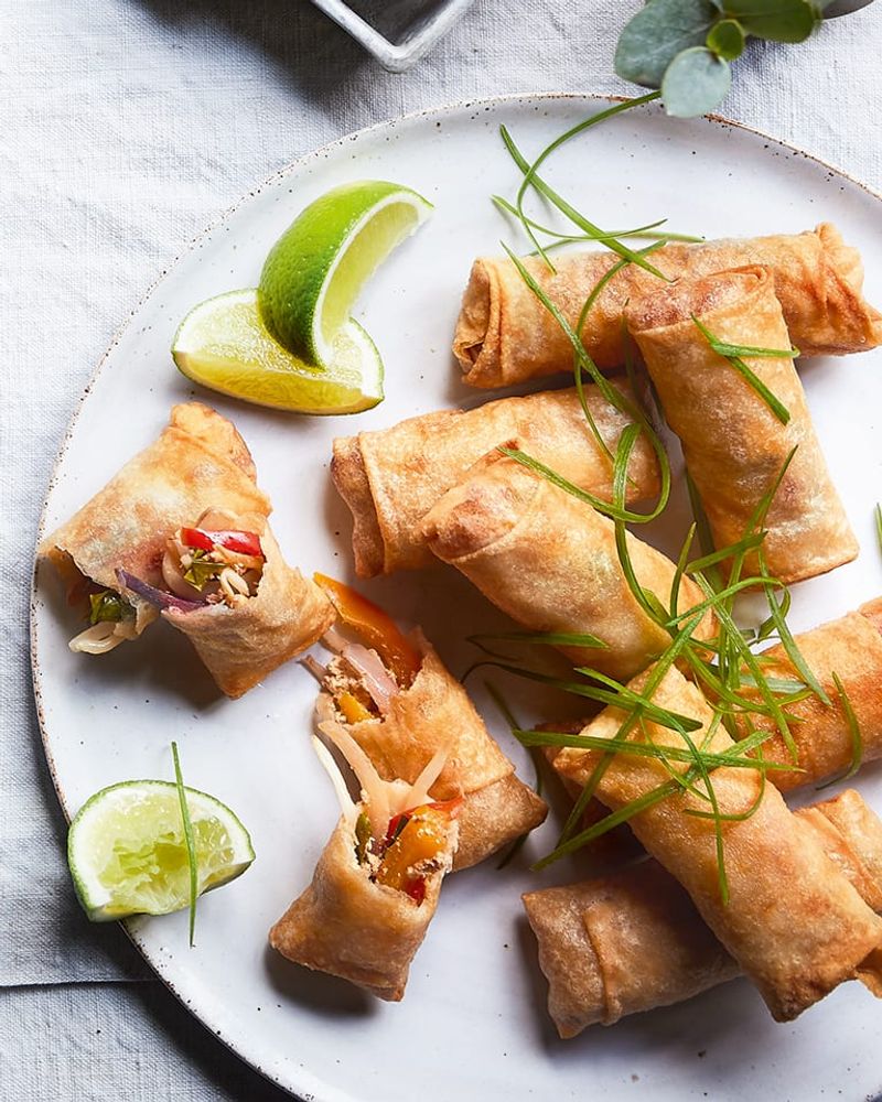 Crispy Spring Rolls with Sweet Chili Sauce
