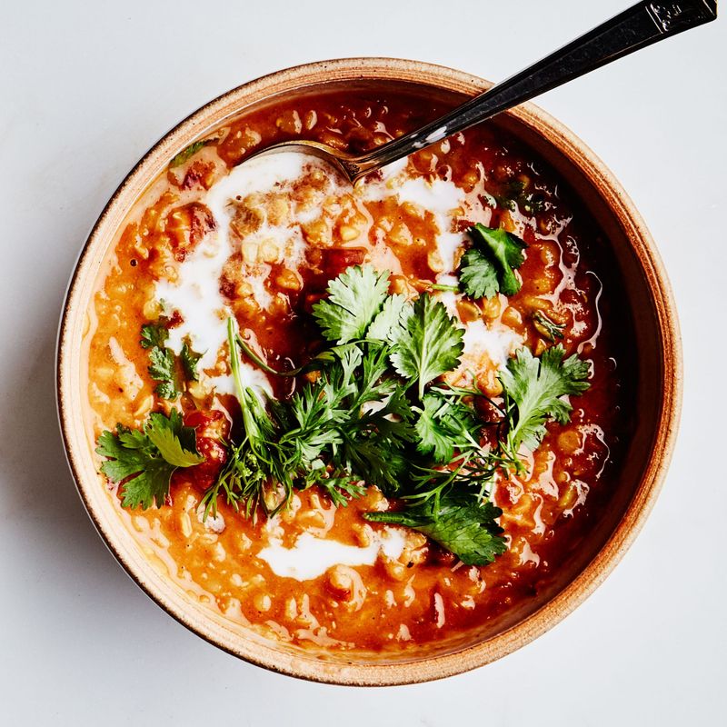 Spiced Lentil Soup with Coconut Milk