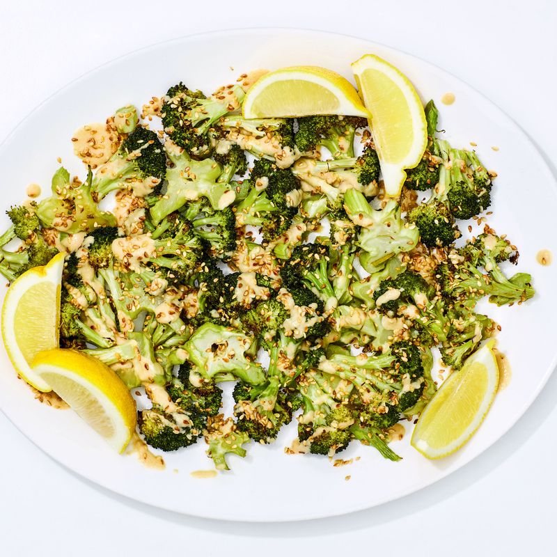 Charred Broccoli With Lemon Tahini Sauce
