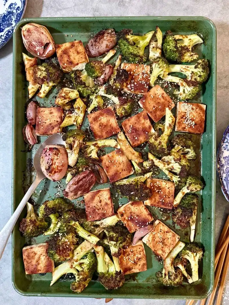 Miso Glazed Tofu with Roasted Vegetables