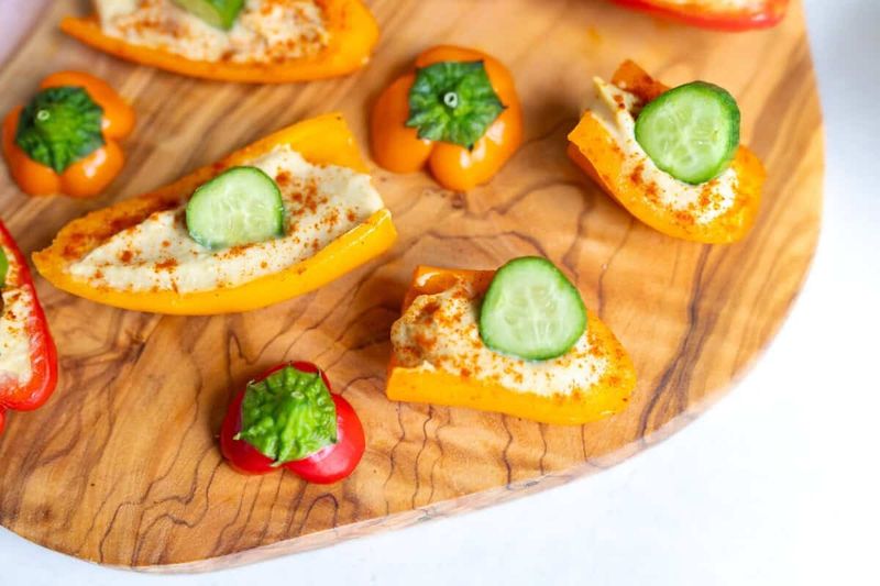 Cucumber and Hummus Stuffed Peppers