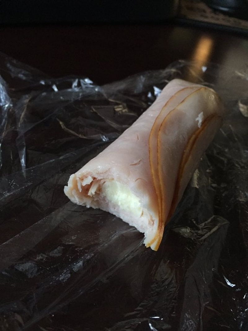 String Cheese Wrapped in Deli Turkey
