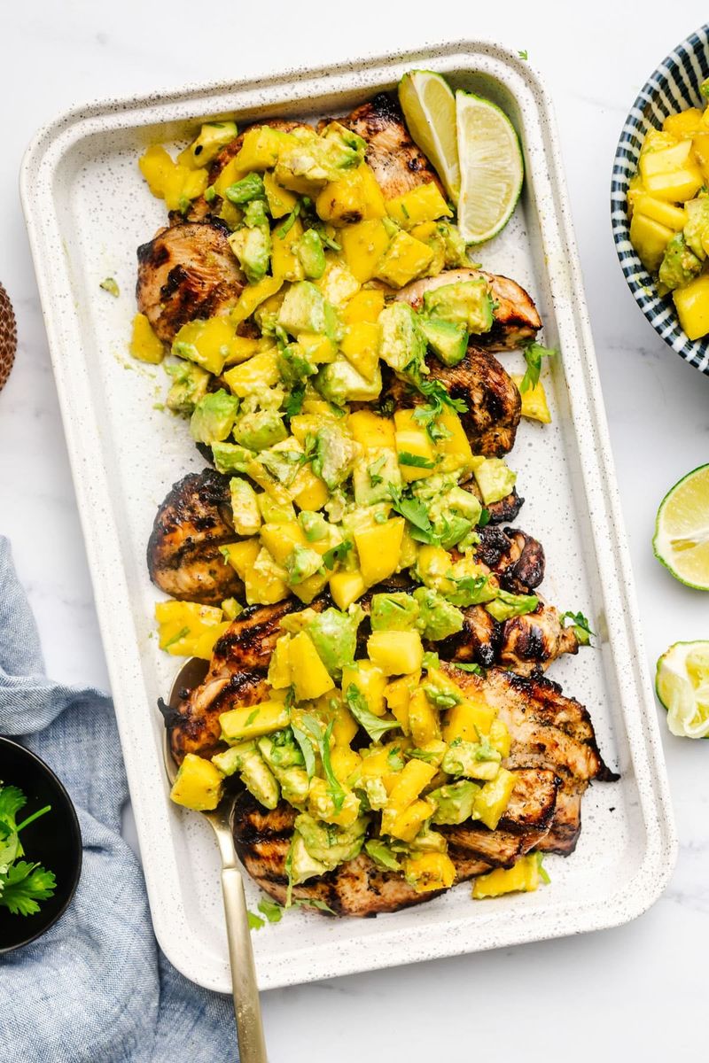 Grilled Chicken and Mango Salsa Sandwich