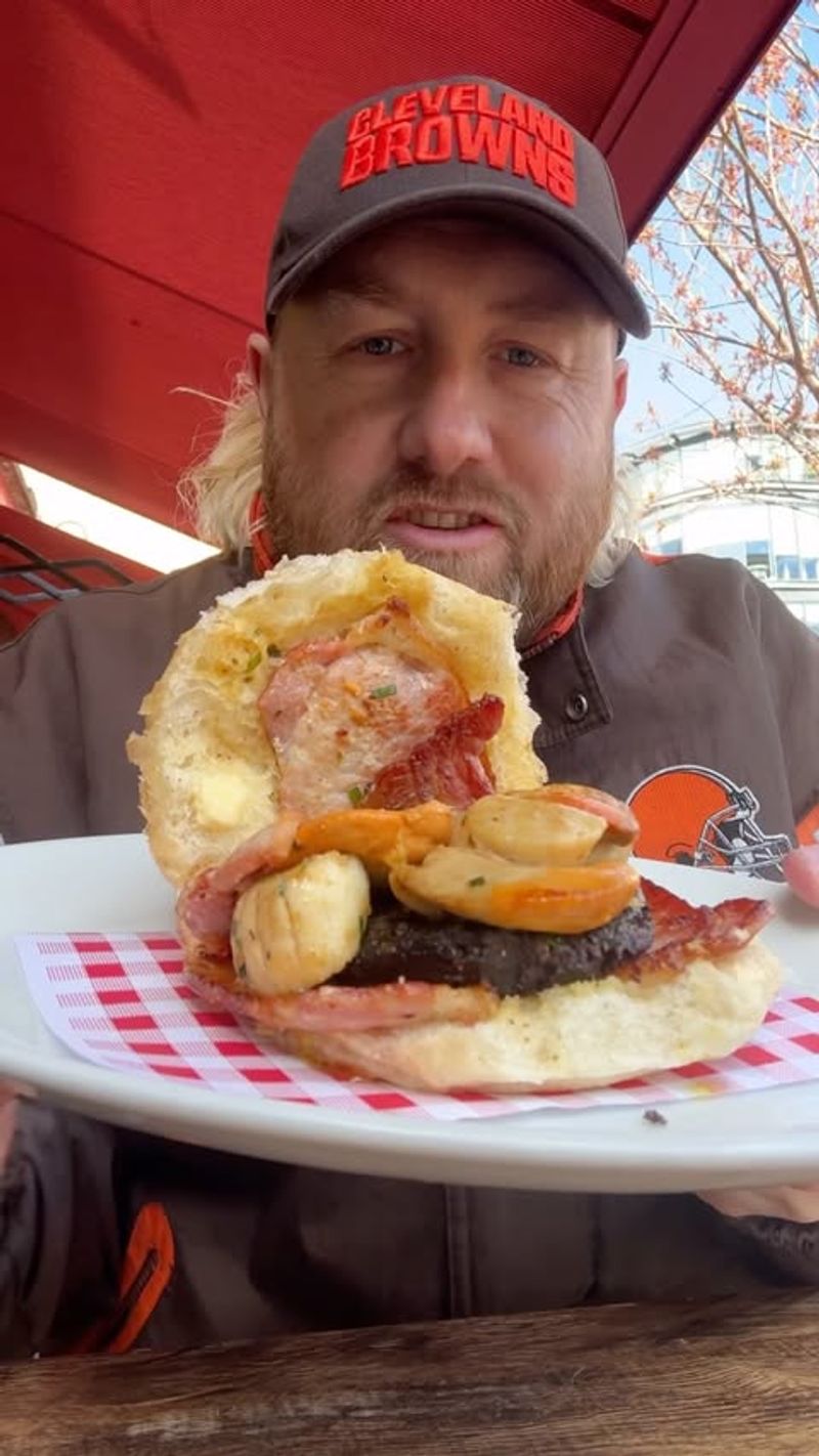 Black Pudding and Fried Apple Sandwich