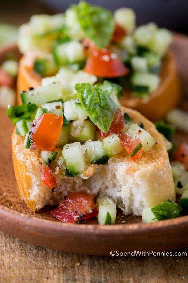Cucumber Tomato Bruschetta