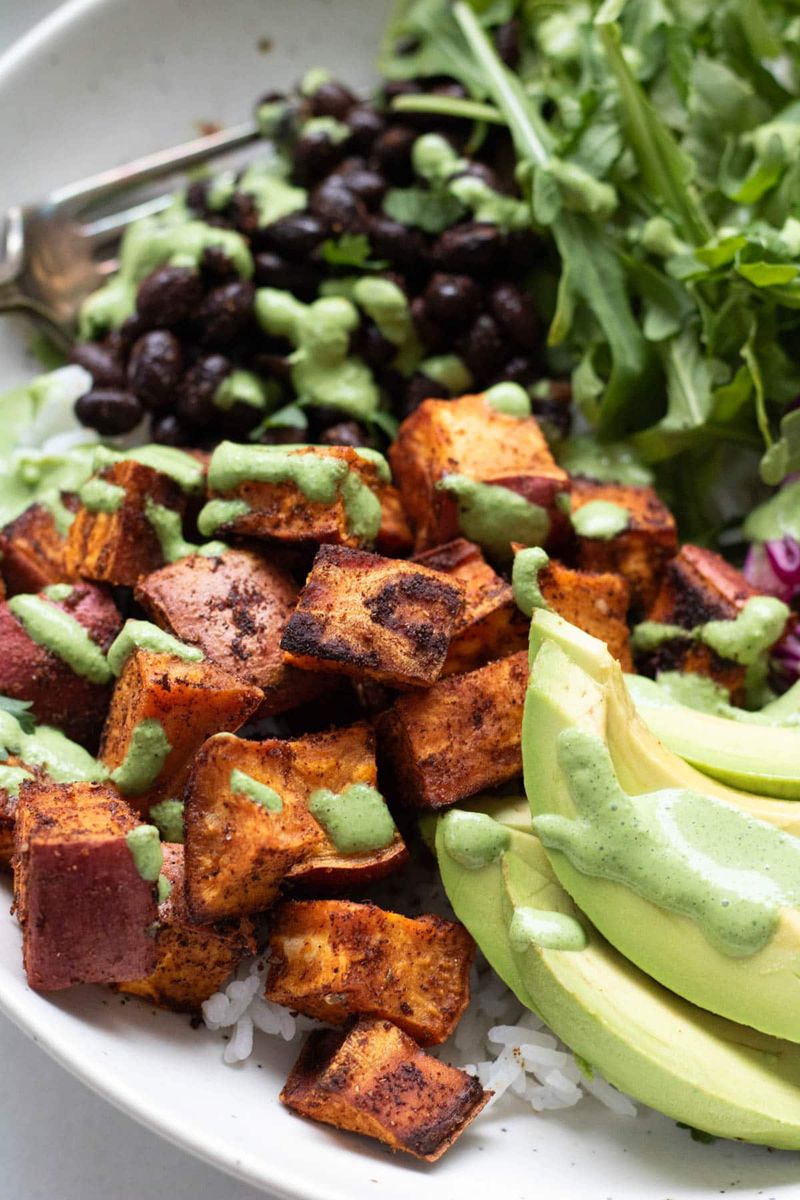 Roasted Sweet Potato and Black Bean Bowl