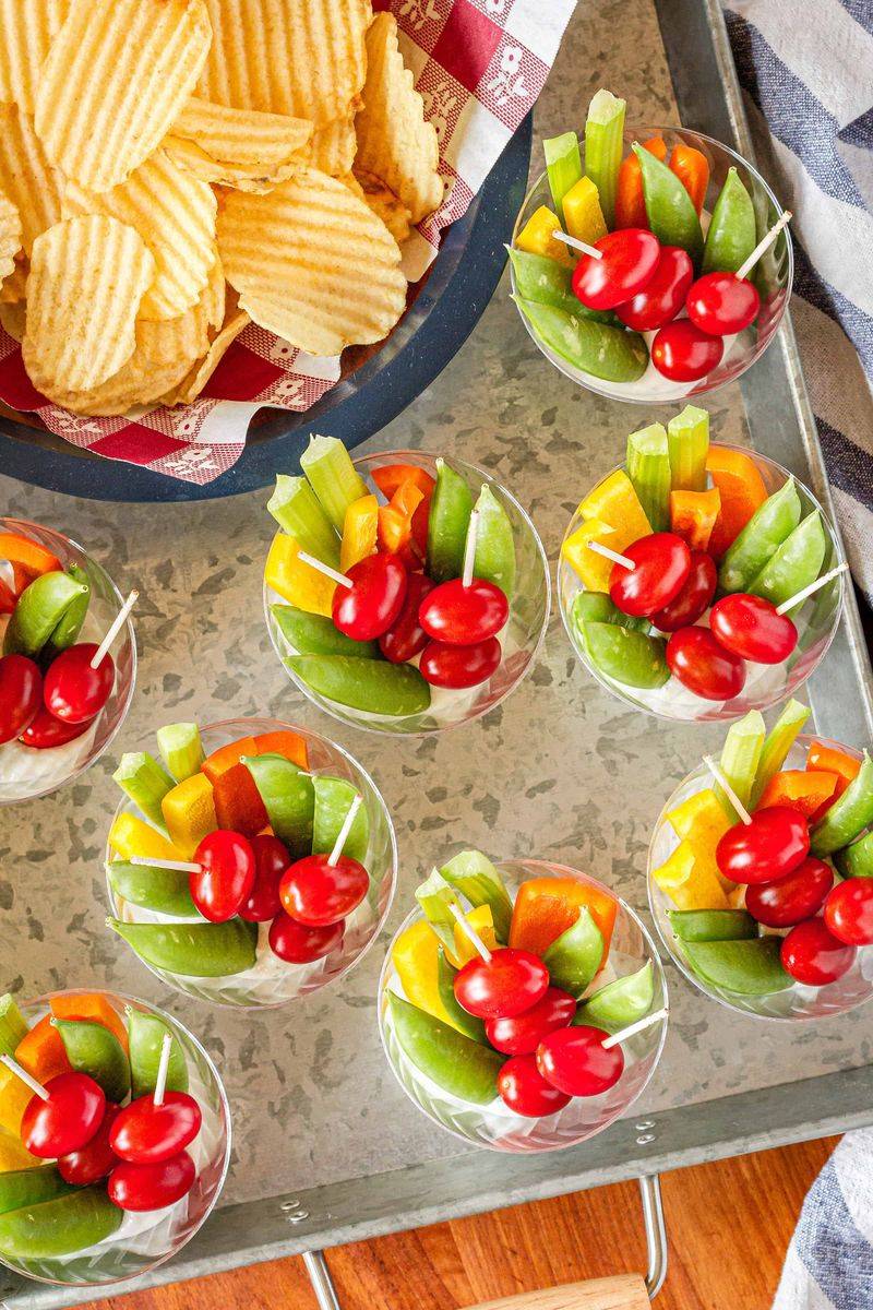 Veggie Cups with Ranch Dip
