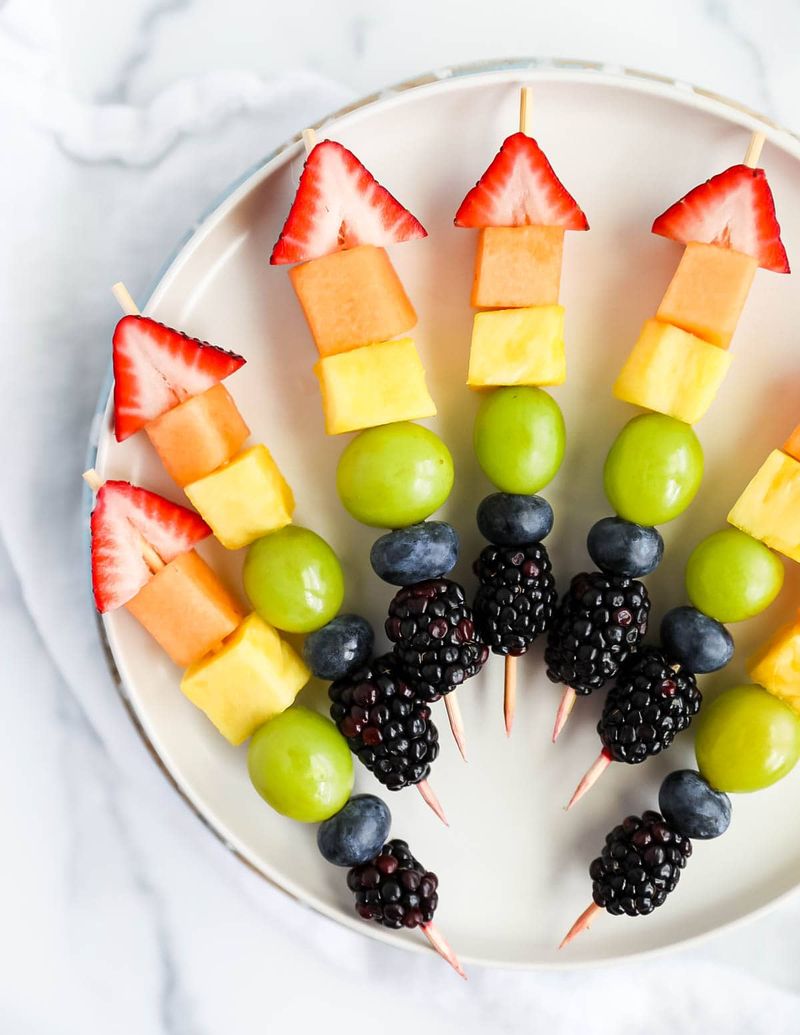 Build a Colorful Fruit Skewer Rainbow