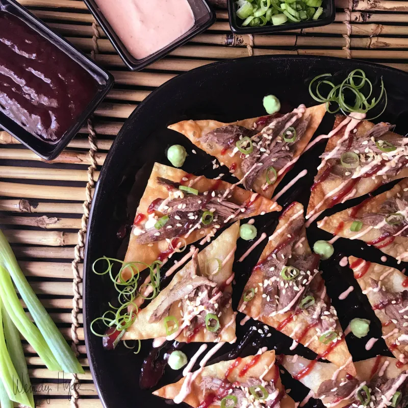 Crispy Duck Wonton Nachos