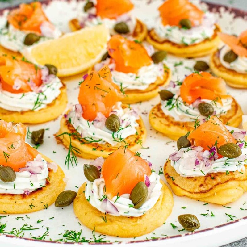 Smoked Salmon Blinis with Creme Fraiche