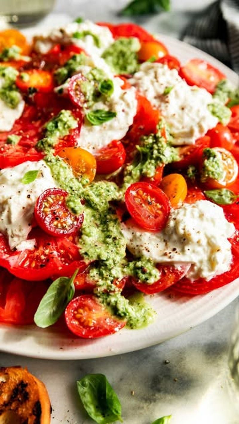 Heirloom Tomato and Burrata Caprese Salad