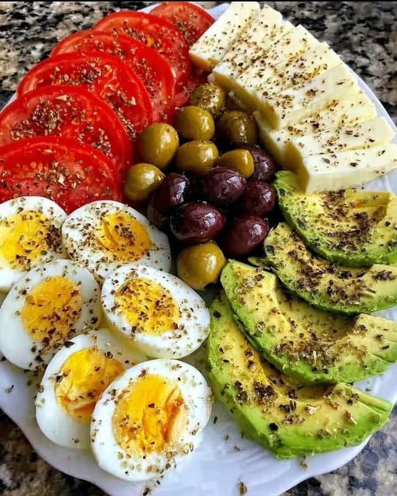 Hard-Boiled Egg and Avocado Protein Plate