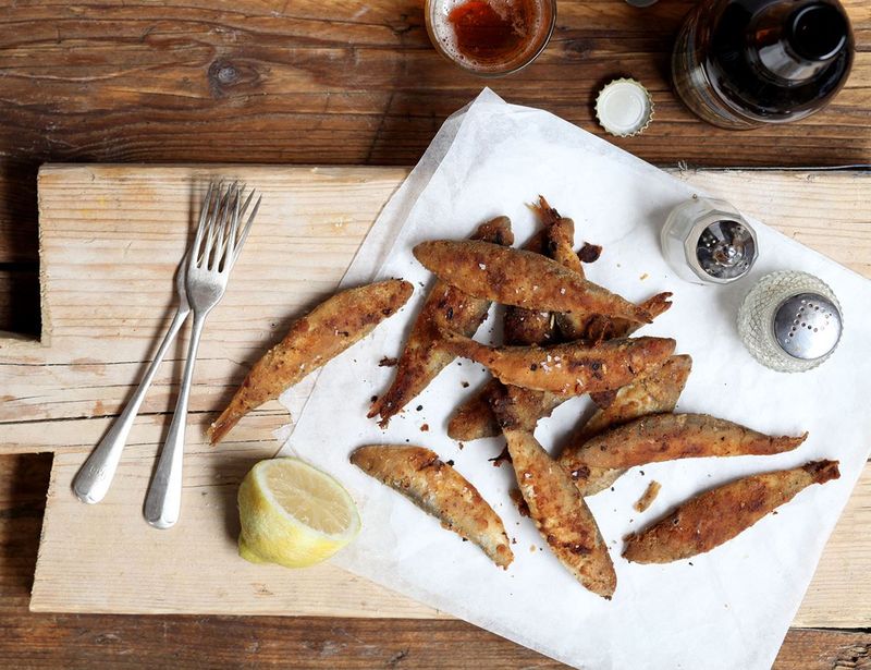 Sprats with Mustard Sauce