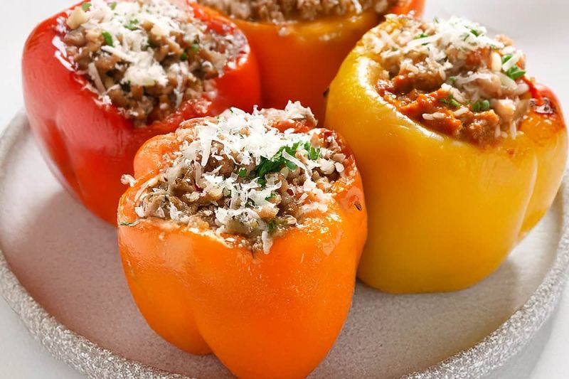 Stuffed Bell Peppers with Leftover Grains