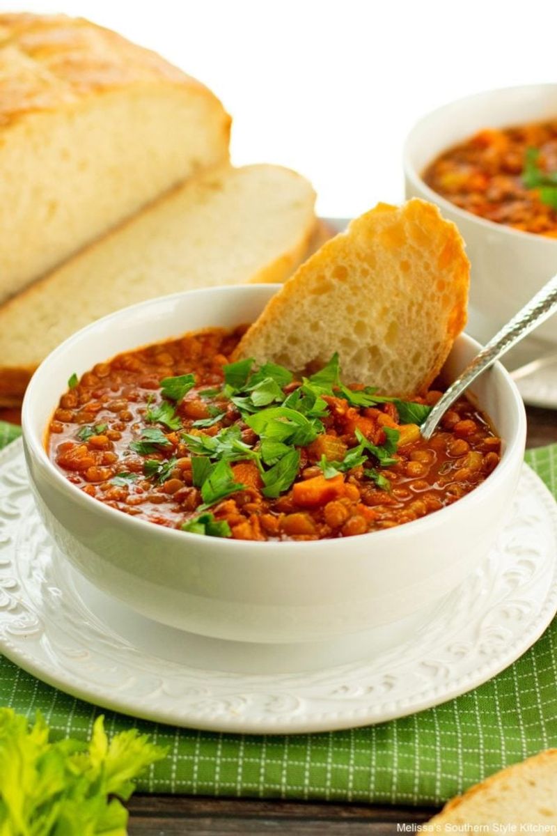 Lentil Soup with Crusty Bread
