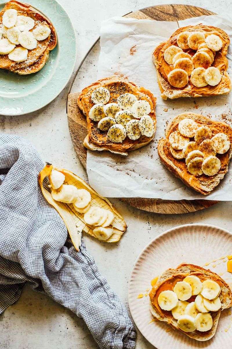 Almond Butter Toast with Sliced Bananas