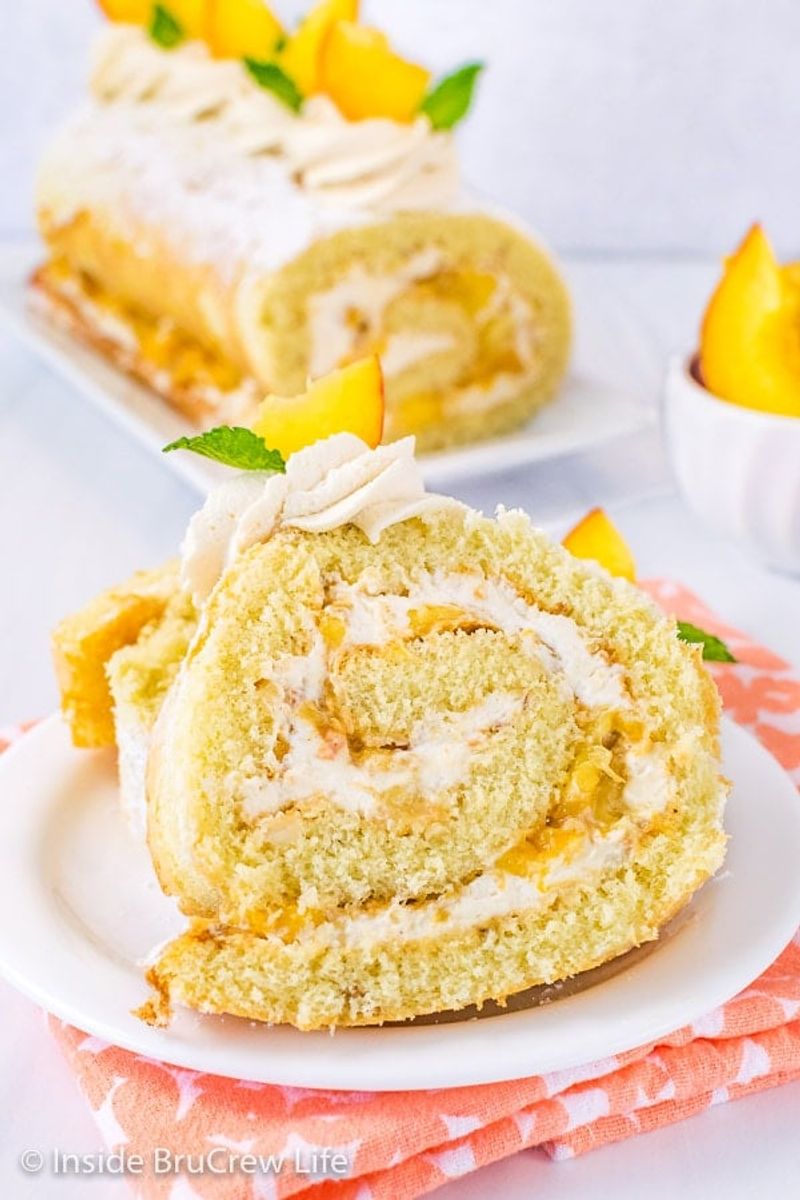 Peaches and Cream Cake Roll
