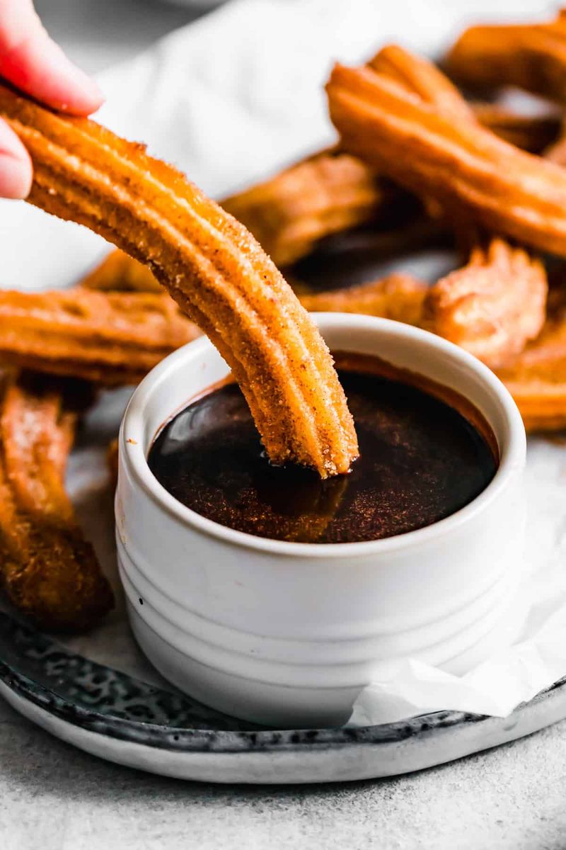 Mexican Churros with Chocolate Sauce