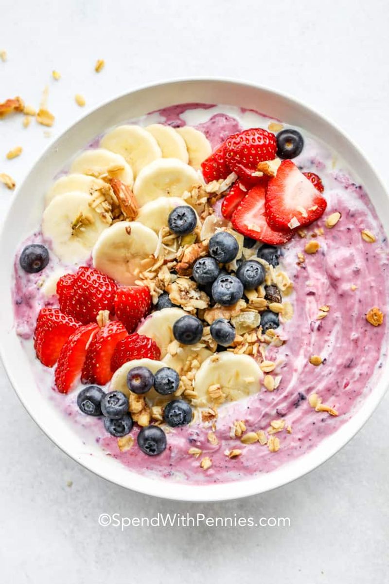 Smoothie Bowl with Granola and Fresh Fruit