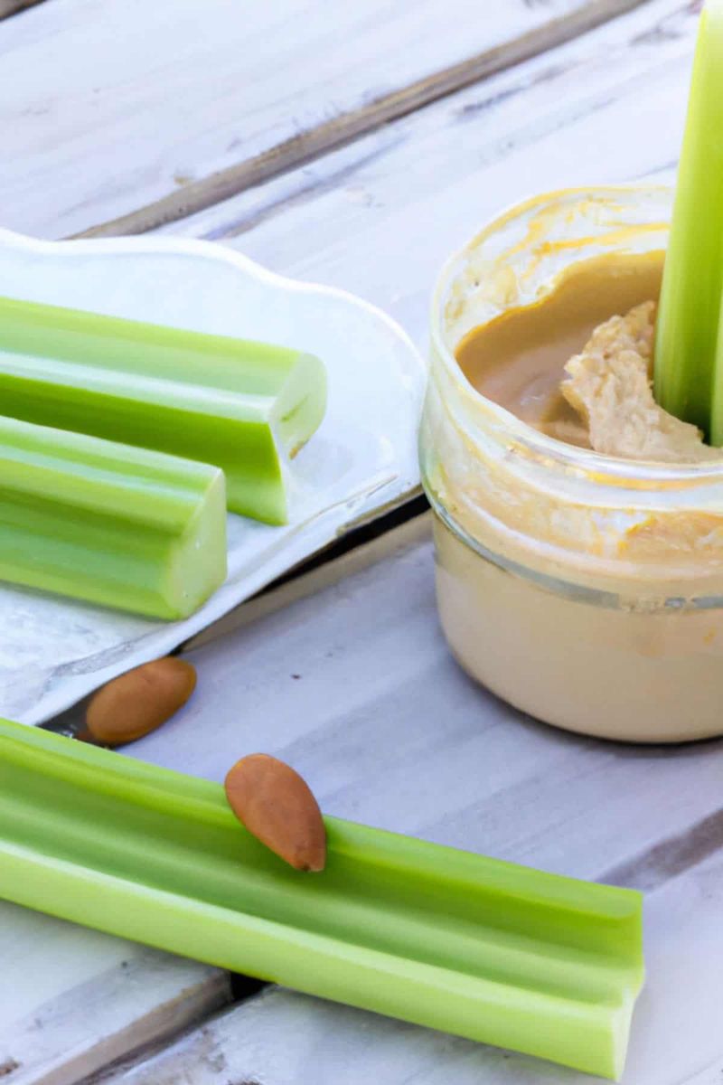 Almond Butter on Celery Sticks