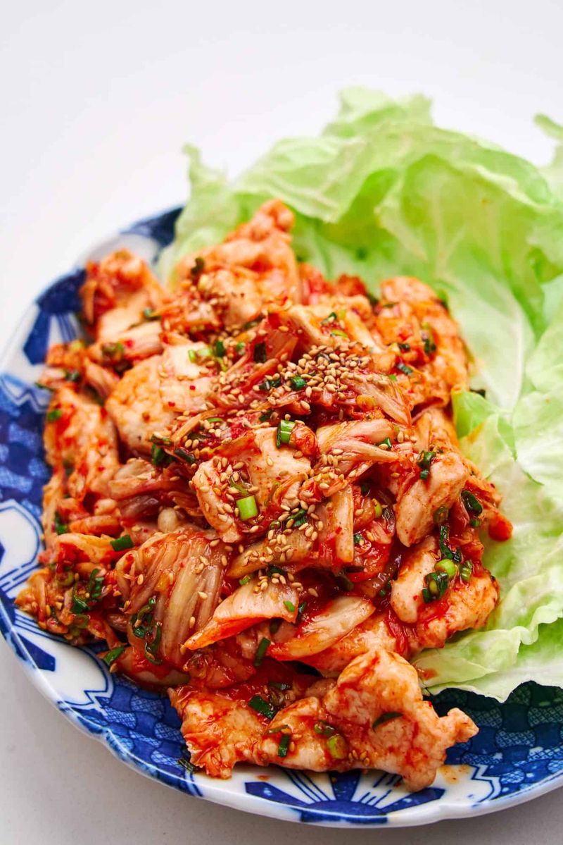 Kimchi and Shredded Chicken Salad
