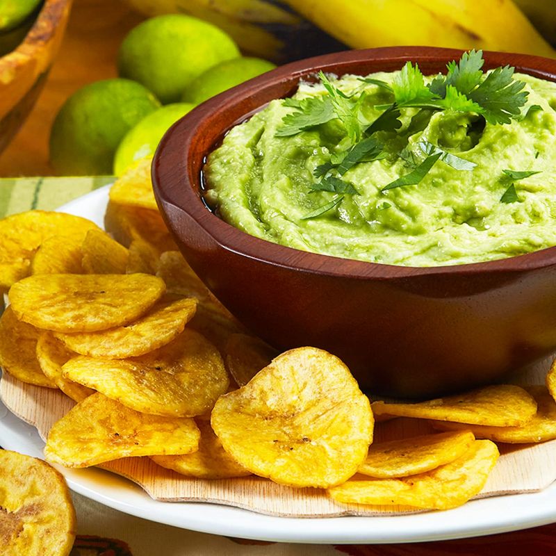 Loaded Guacamole with Plantain Chips