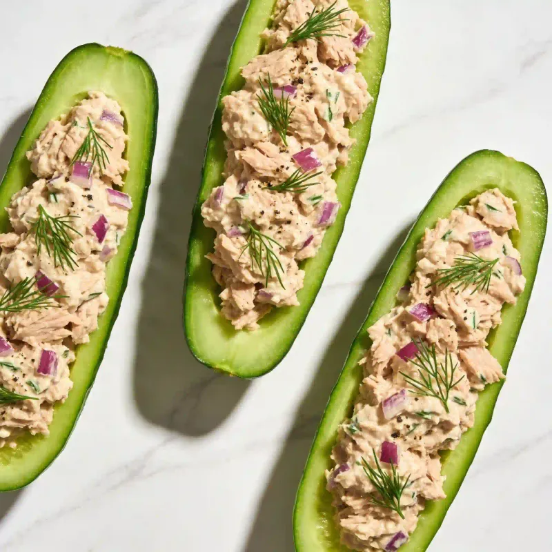 Tuna Cucumber Boats