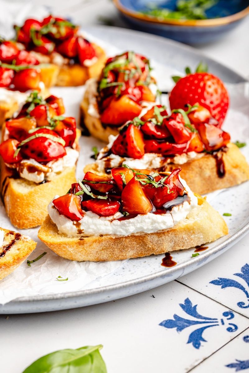 Strawberry Basil Bruschetta