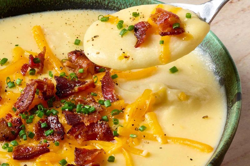 Loaded Baked Potato Soup With Crispy Bacon