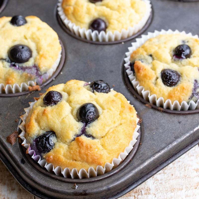 Coconut Flour Blueberry Muffins