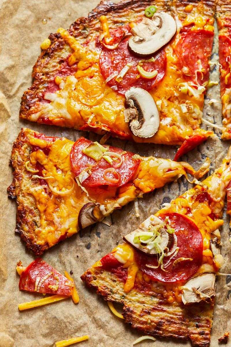 Cheesy Gluten-Free Pizza with Cauliflower Crust