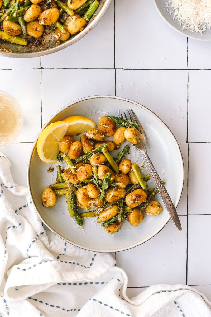 Lemon Ricotta Gnocchi with Asparagus
