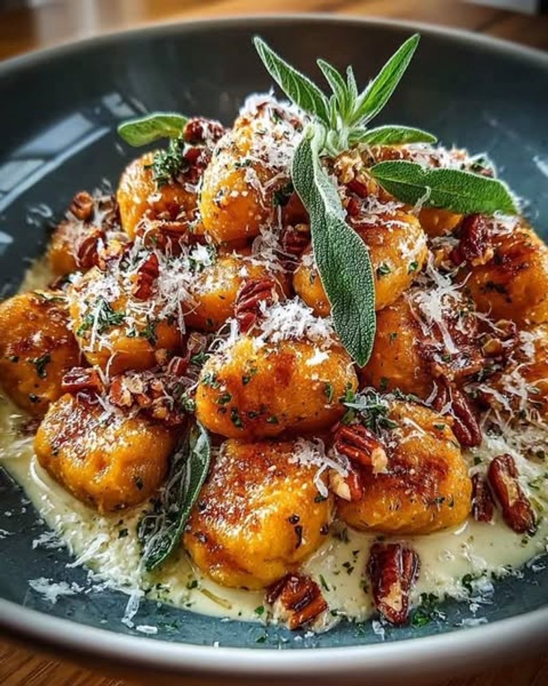 Sweet Potato Gnocchi with Goat Cheese and Pecans