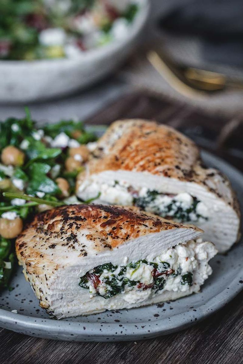 Greek Stuffed Chicken Breast With Spinach And Feta