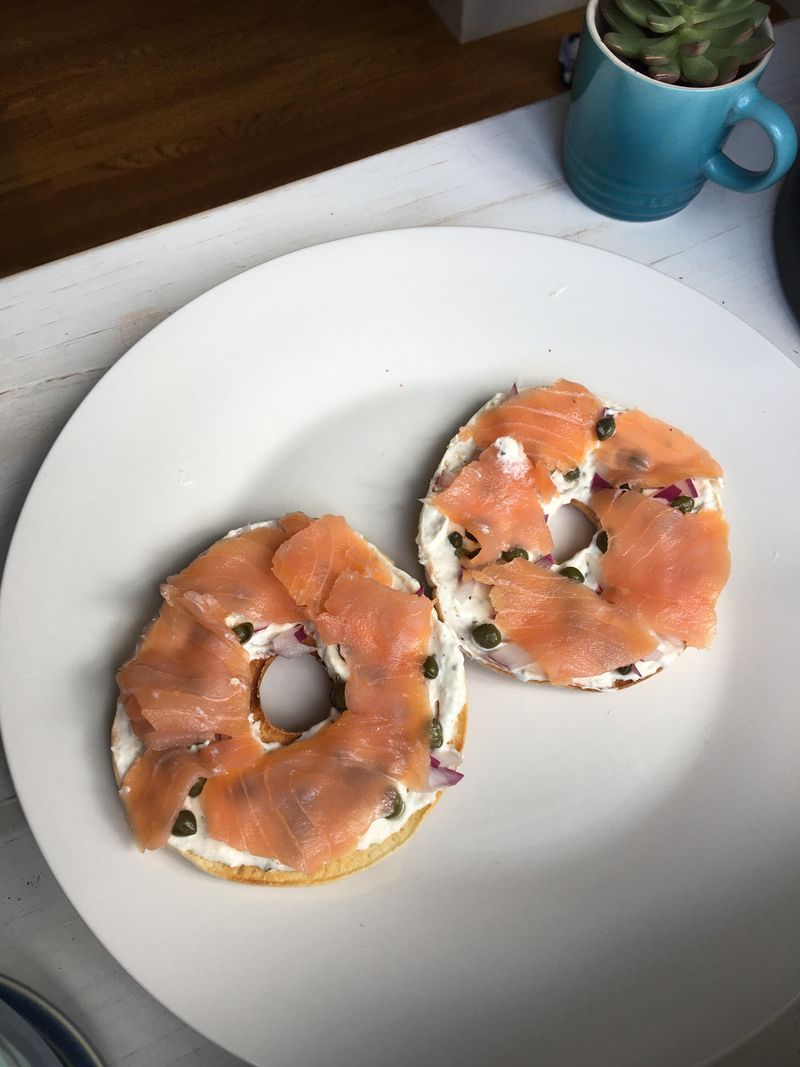 Smoked Salmon and Cream Cheese Bagel Thin